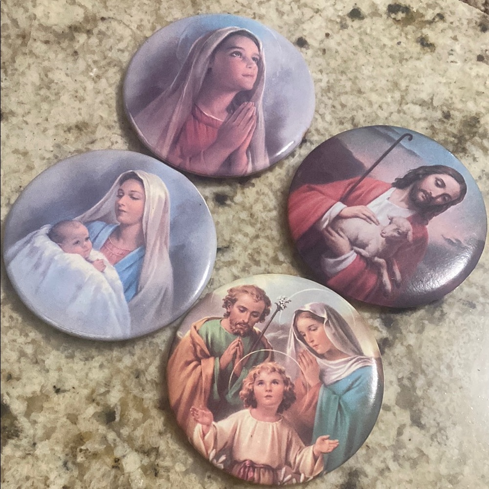 Vintage Bible character magnets Jesus Mary Joseph